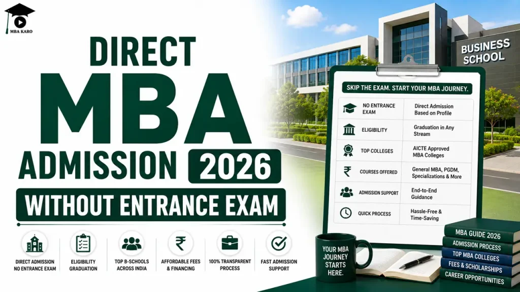 Direct MBA Admission Without Entrance Exam 2026 MBA KARO