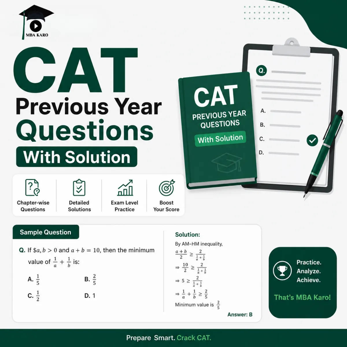 CAT Previous Year Questions With Solutions | Download PDF