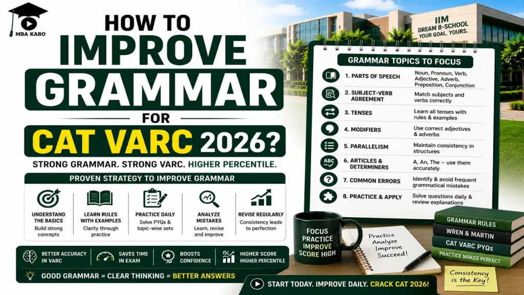 Improve Grammar for CAT VARC 2026 MBA KARO