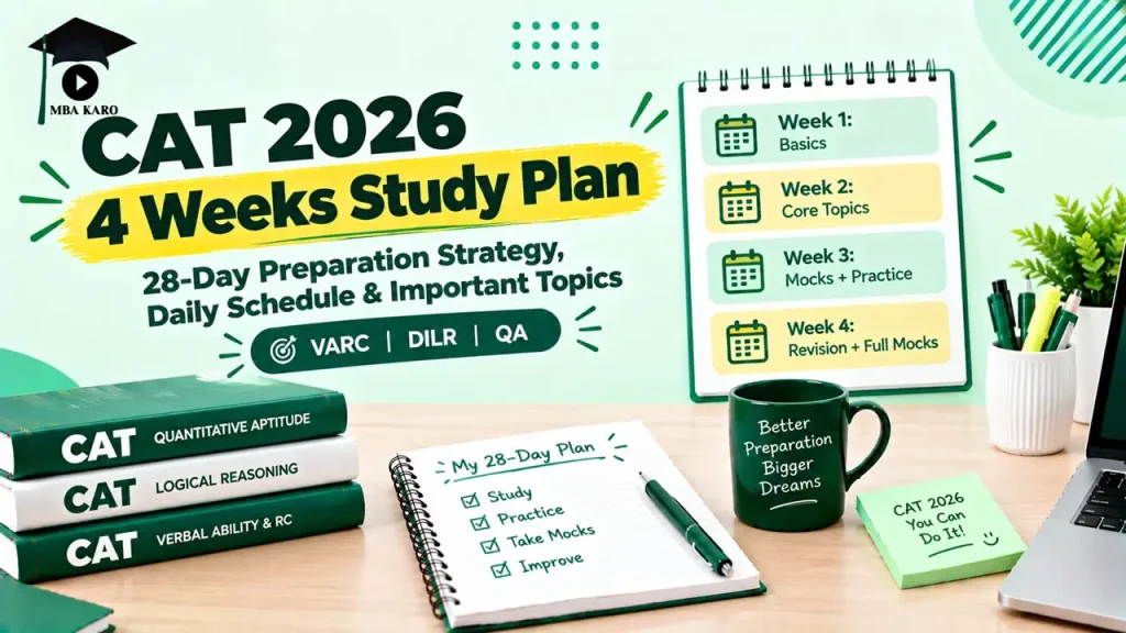 CAT 2026 4-Week Study Plan MBA KARO