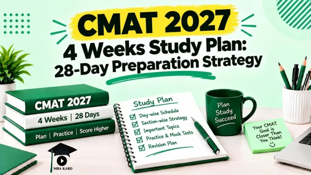 CMAT 2027 4-Week Study Plan MBA KARO